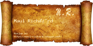 Maul Richárd névjegykártya