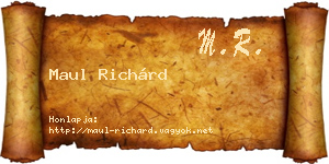 Maul Richárd névjegykártya